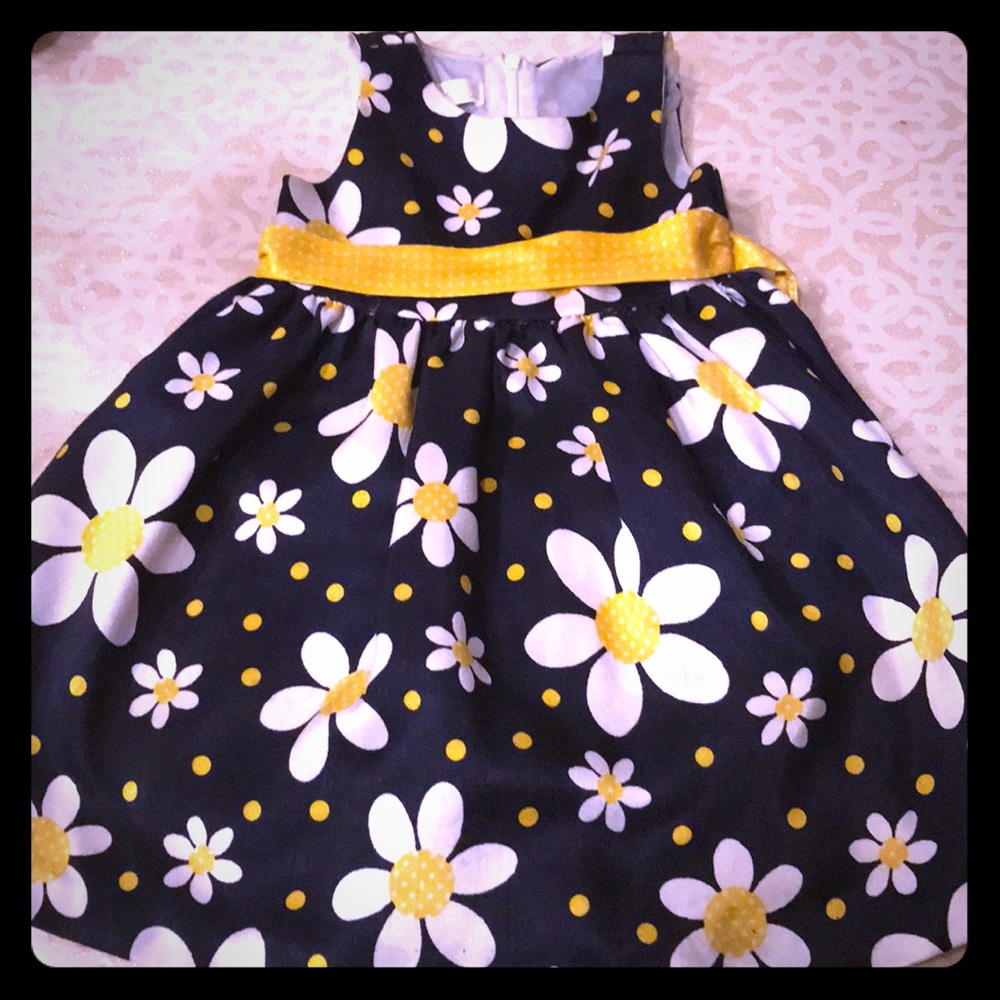 Navy /White/Yellow America Princess Floral Dress